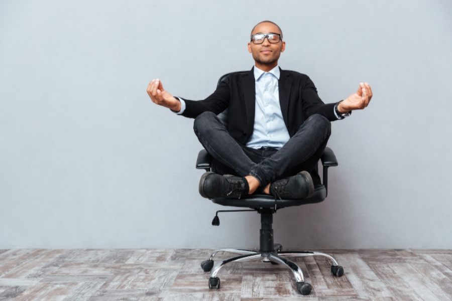Meditation in an office chair