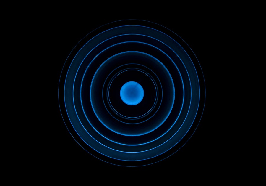 blue spot with rings around it