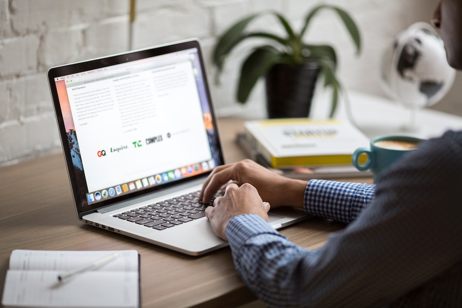 Person in front of laptop