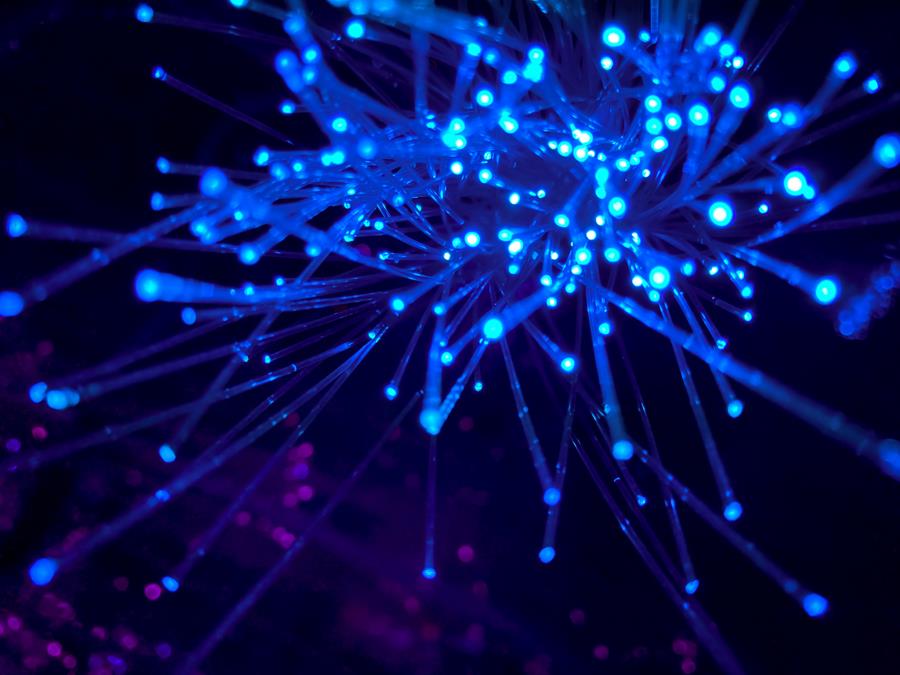 Illuminated fibre cable strands