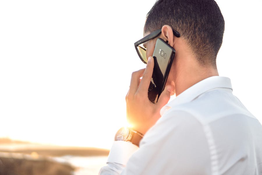 man on mobile phone